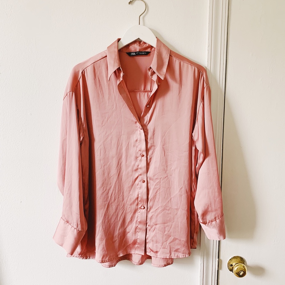 Pink Satin Shirt